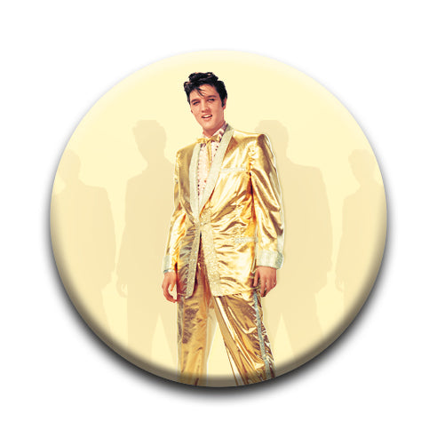 Elvis Presley - Gold Round Pinback Button (1.25") – 6 PC PPK