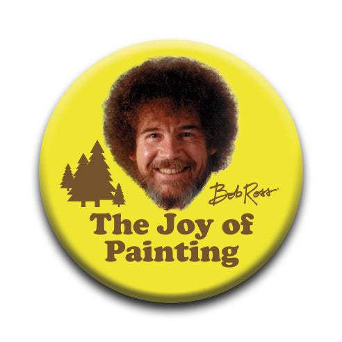 Bob Ross - Happy Joy of Painting Round Pinback Button (1.25") – 6 PC PPK