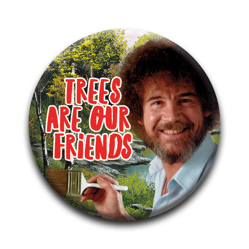 Bob Ross - Tree Friends Round Pinback Button (1.25") – 6 PC PPK
