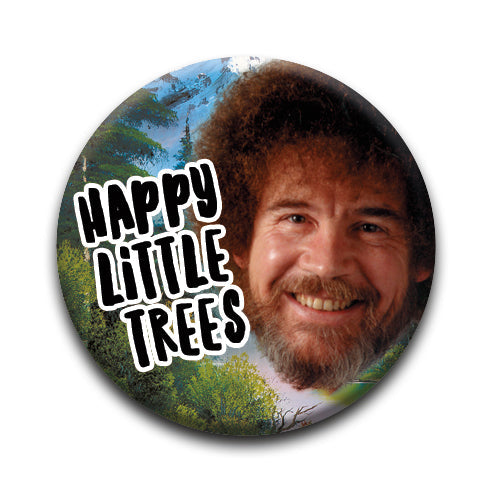 Bob Ross - Happy Trees 2 Round Pinback Button (1.25") – 6 PC PPK