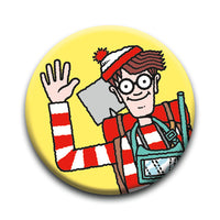 Thumbnail for Where's Waldo? - Yellow Round Pinback Button (1.25