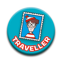 Thumbnail for Where's Waldo? - Traveler Round Pinback Button (1.25