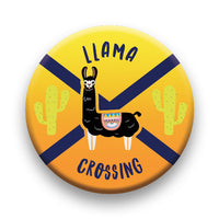 Thumbnail for Llama - Llama Crossing Round Pinback Button (1.25