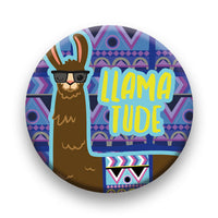 Thumbnail for Llama - Llama Tude Round Pinback Button (1.25