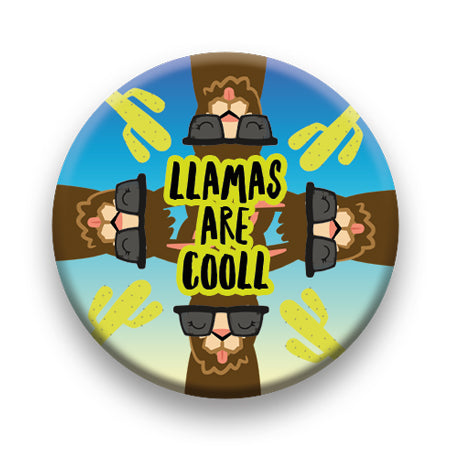 Llama - Llama Cool Round Pinback Button (1.25") – 6 PC PPK