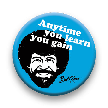 Bob Ross - Learn Round Pinback Button (1.25") – 6 PC PPK