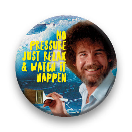 Bob Ross - Relax & Watch Round Pinback Button (1.25") – 6 PC PPK