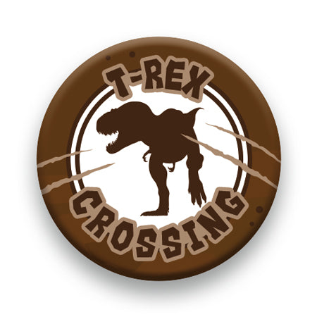 Dinosaurs - T-Rex Crossing Round Pinback Button (1.25") – 6 PC PPK