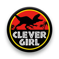 Thumbnail for Dinosaurs - Clever Girl Round Pinback Button (1.25