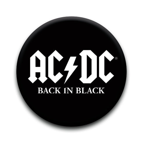 AC/DC - Back in Black Round Pinback Button (1.25") – 6 PC PPK