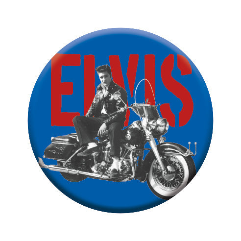 Elvis Presley - Motorcycle Round Pinback Button (1.25") – 6 PC PPK