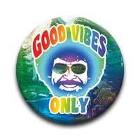 Thumbnail for Bob Ross - Good Vibes Only Round Pinback Button (1.25