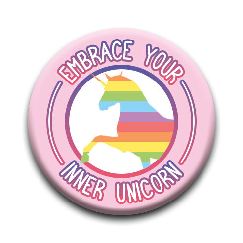 Unicorns - Inner Unicorn Round Pinback Button (1.25") – 6 PC PPK