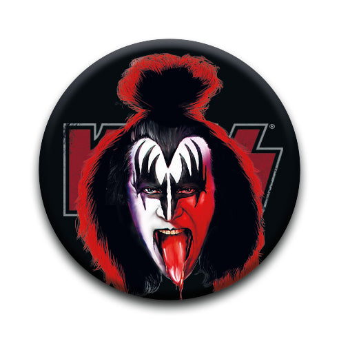 KISS - Head Round Pinback Button (1.25") – 6 PC PPK