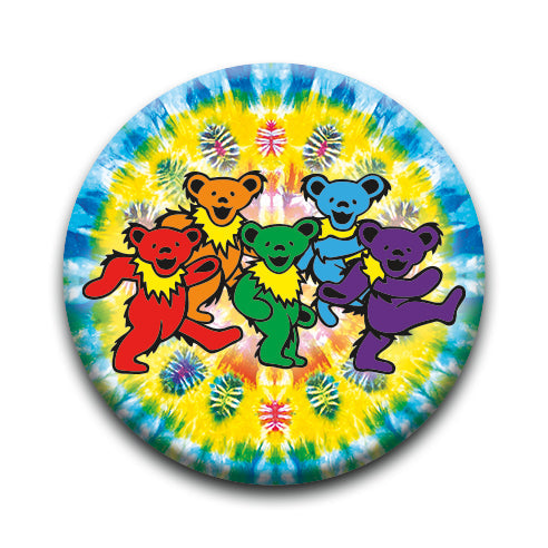 Grateful Dead - Dancing Bears Round Pinback Button (1.25") – 6 PC PPK