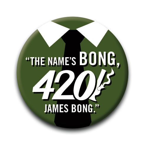 Weed - James Bong Round Pinback Button (1.25") – 6 PC PPK