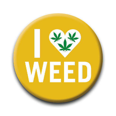 Weed - I Heart Weed Round Pinback Button (1.25") – 6 PC PPK