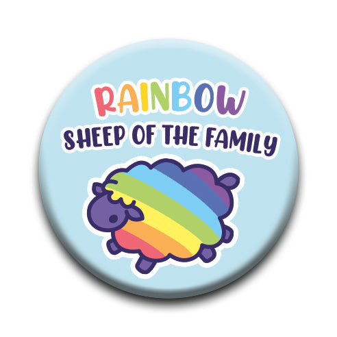 Pride - Rainbow Sheep Round Pinback Button (1.25") – 6 PC PPK