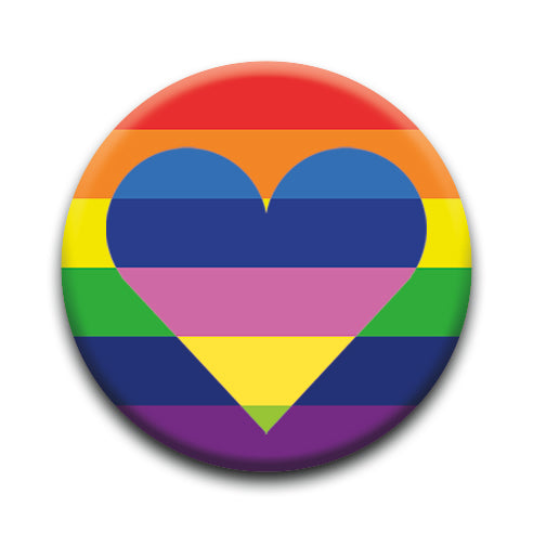 Pride - Heart Round Pinback Button (1.25") – 6 PC PPK