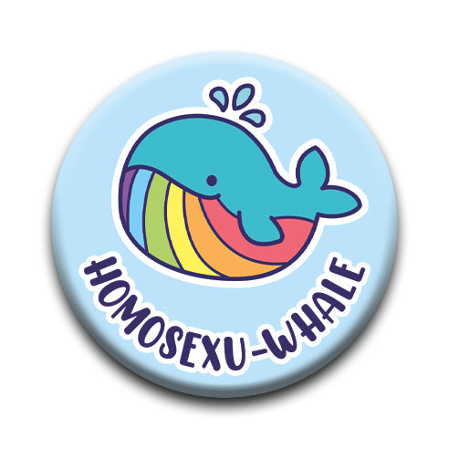 Pride - Whale Round Pinback Button (1.25") – 6 PC PPK