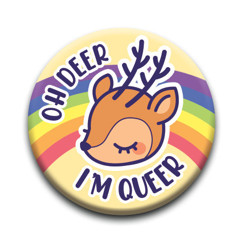 Pride - Oh Deer Round Pinback Button (1.25") – 6 PC PPK
