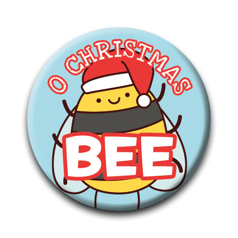 Christmas - Bee Round Pinback Button (1.25") – 6 PC PPK