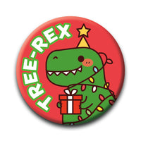 Thumbnail for Christmas - Tree Rex Round Pinback Button (1.25