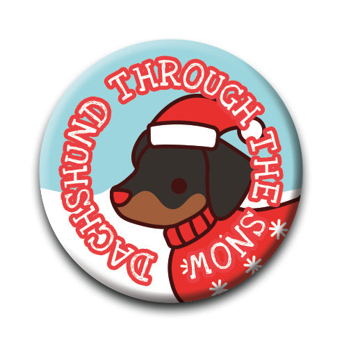 Christmas - Dachshund Round Pinback Button (1.25") – 6 PC PPK