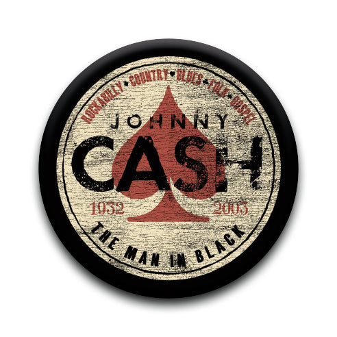 Johnny Cash - MIB Shade Pick Round Pinback Button (1.25") – 6 PC PPK