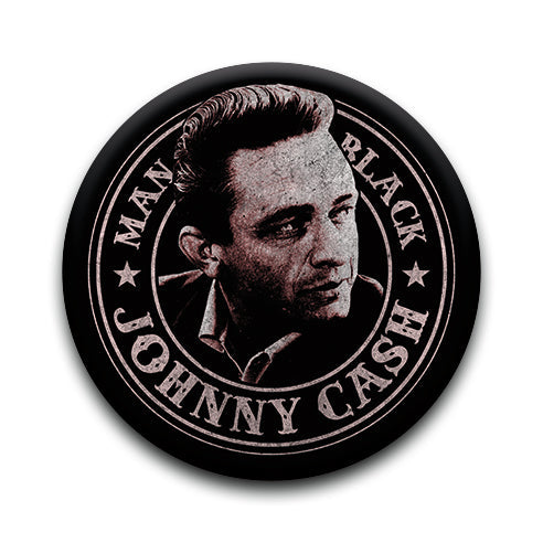 Johnny Cash - Men In Black Round Pinback Button (1.25") – 6 PC PPK