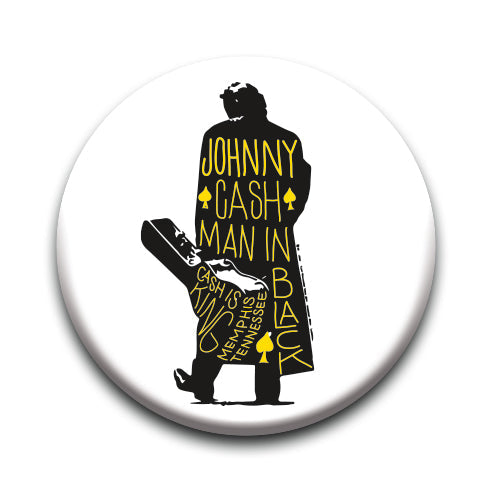 Johnny Cash - Silhouette Round Pinback Button (1.25") – 6 PC PPK