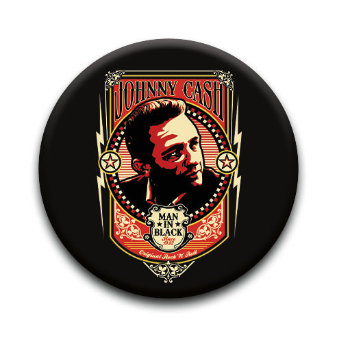 Johnny Cash - Rock n Roll Round Pinback Button (1.25") – 6 PC PPK