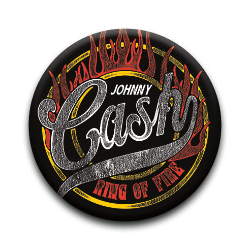 Johnny Cash - Ring of Fire Round Pinback Button (1.25") – 6 PC PPK