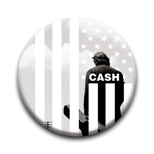 Johnny Cash - Flag Round Pinback Button (1.25") – 6 PC PPK
