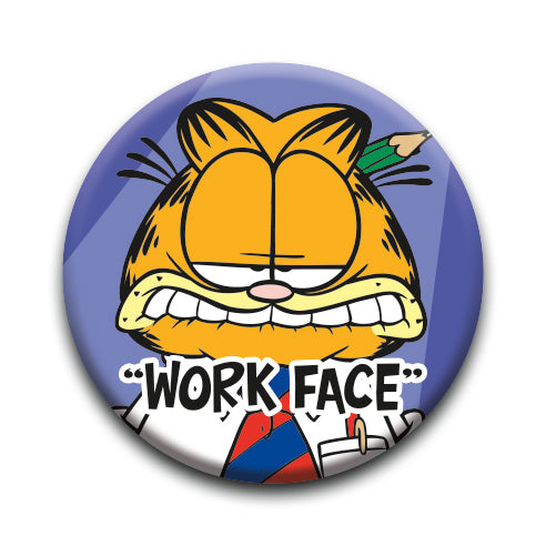 Garfield - Work Face Round Pinback Button (1.25") – 6 PC PPK