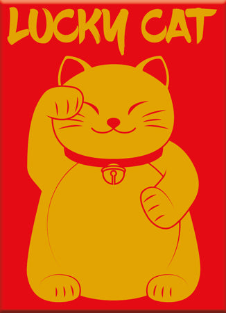 Lucky Cat - Red Flat Magnet (2.5" x 3.5") – 6 PC PPK