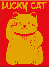 Thumbnail for Lucky Cat - Red Flat Magnet (2.5