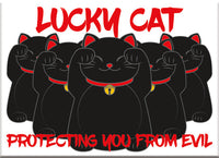 Thumbnail for Lucky Cat - Black Flat Magnet (2.5