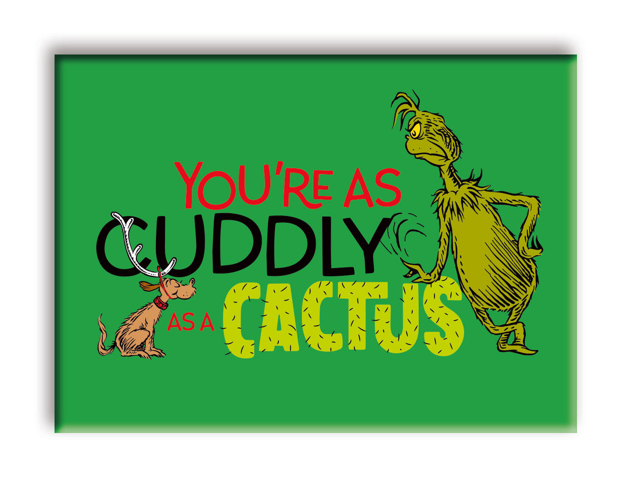 Grinch - Christmas Cuddly Cactus Flat Magnet (2.5" x 3.5") – 6 PC PPK