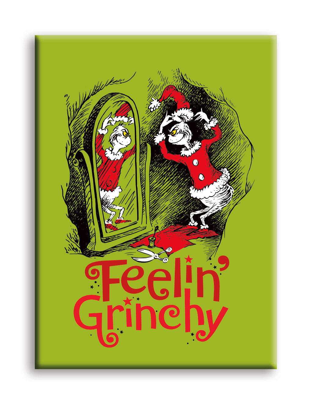 Grinch - Christmas Feelin' Grinchy Flat Magnet (2.5" x 3.5") – 6 PC PPK