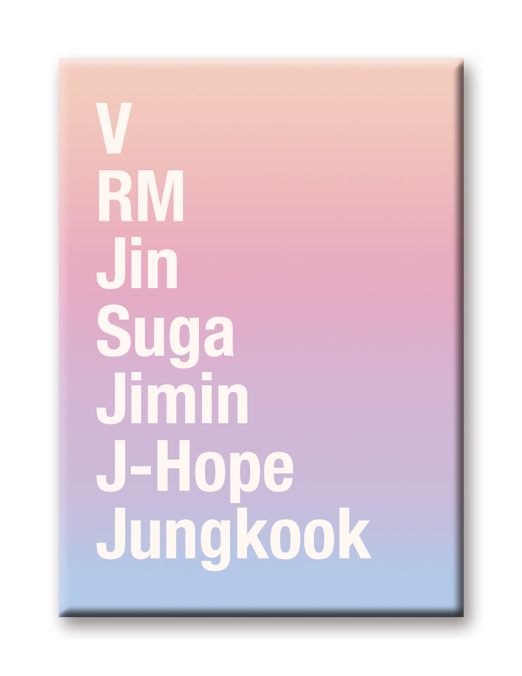 K-POP - Names Flat Magnet (2.5" x 3.5") – 6 PC PPK