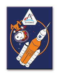Thumbnail for Peanuts Snoopy in Space - Artemis Rocket Flat Magnet (2.5