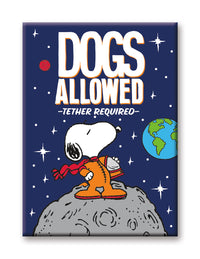 Thumbnail for Peanuts Snoopy in Space - Dogs Allowed Flat Magnet (2.5