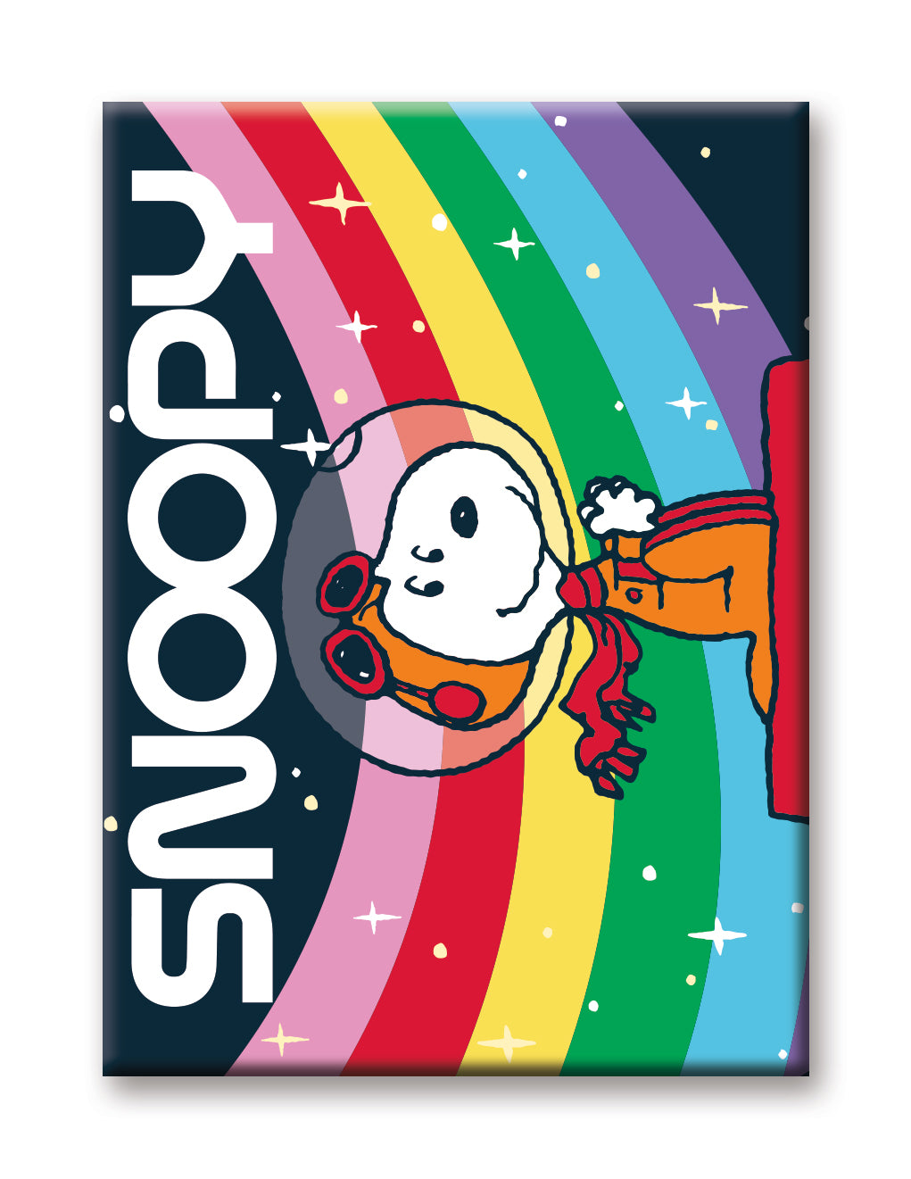 Peanuts Snoopy in Space - Space Rainbow Flat Magnet (2.5" x 3.5") – 6 PC PPK