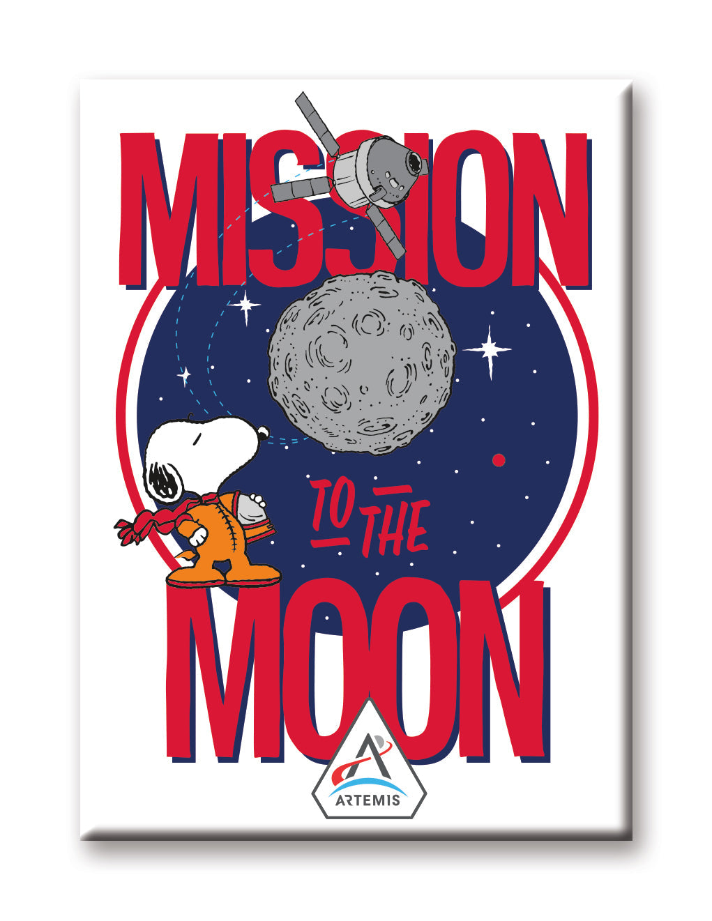 Peanuts Snoopy in Space - Mission to the Moon Flat Magnet (2.5" x 3.5") – 6 PC PPK