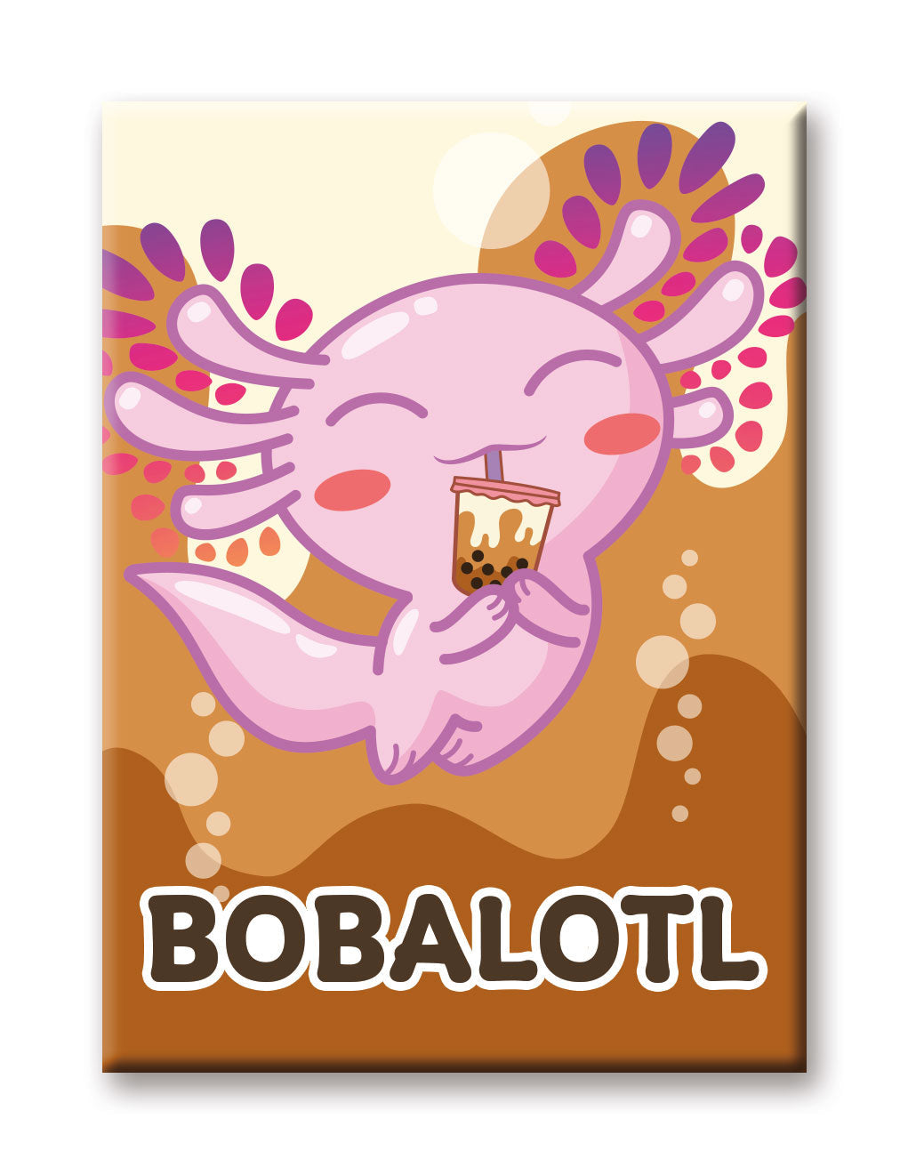 Axolotl - Bobalotl Flat Magnet (2.5" x 3.5") – 6 PC PPK