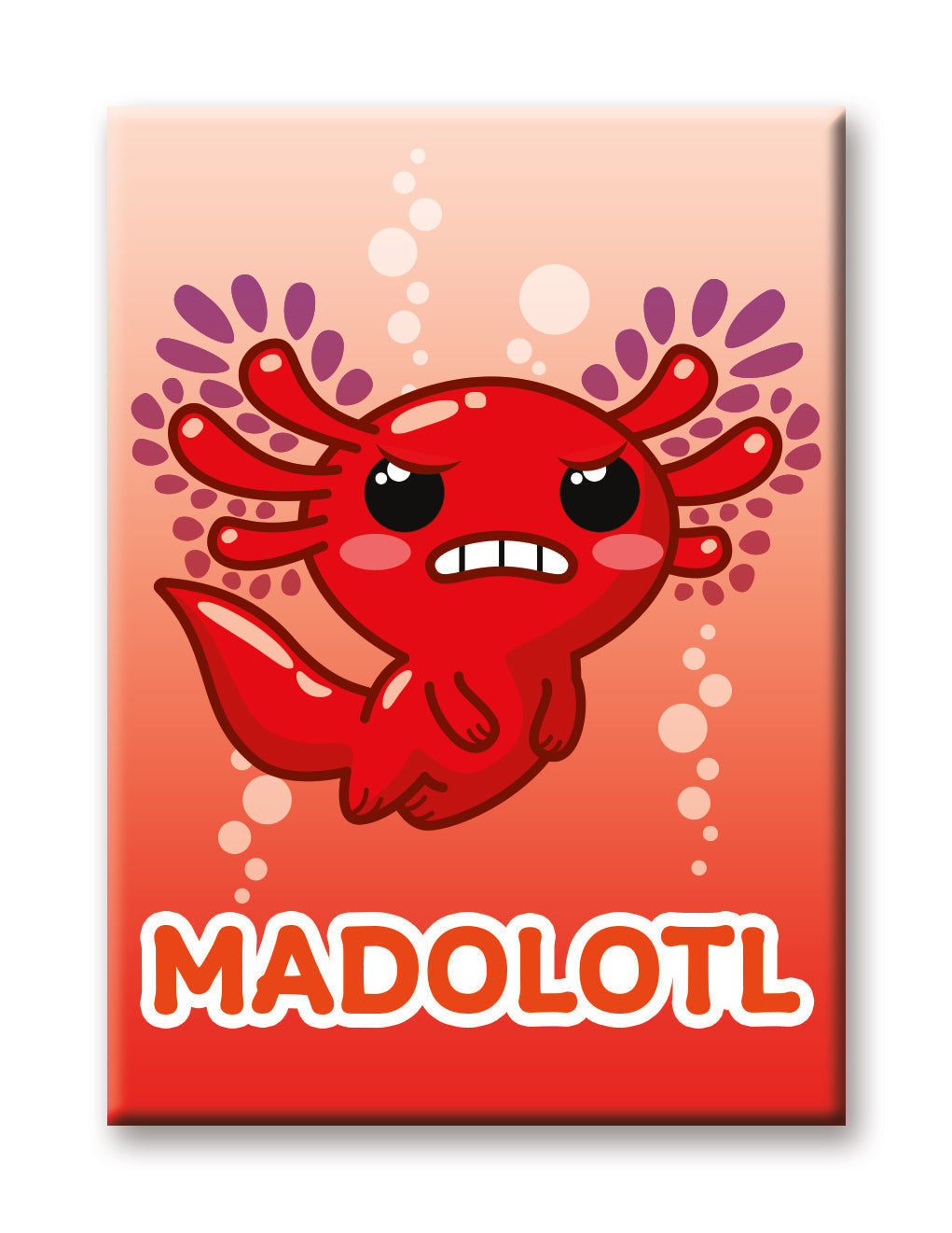 Axolotl - Madolotl Flat Magnet (2.5" x 3.5") – 6 PC PPK
