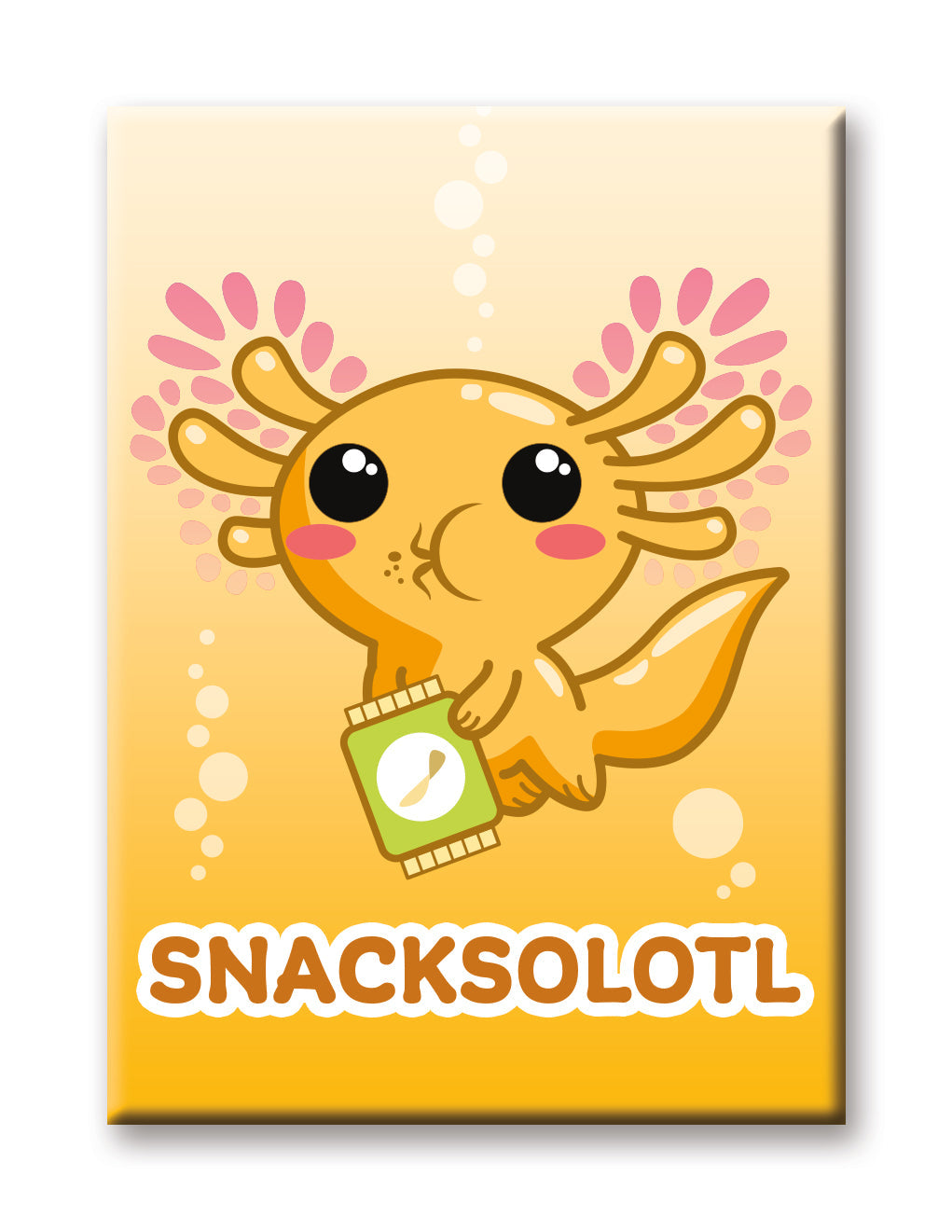 Axolotl - Snacksolotl Flat Magnet (2.5" x 3.5") – 6 PC PPK