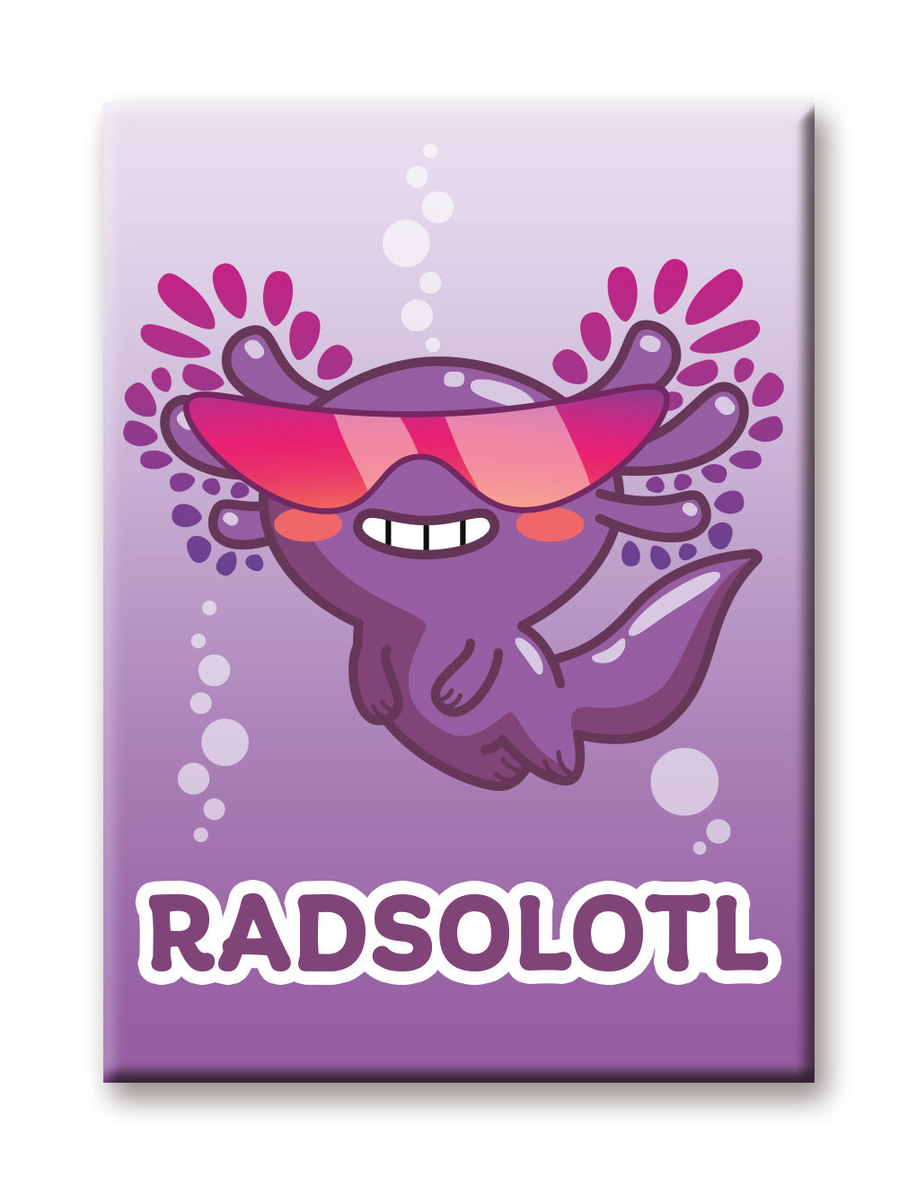 Axolotl - Radsolotl Flat Magnet (2.5" x 3.5") – 6 PC PPK
