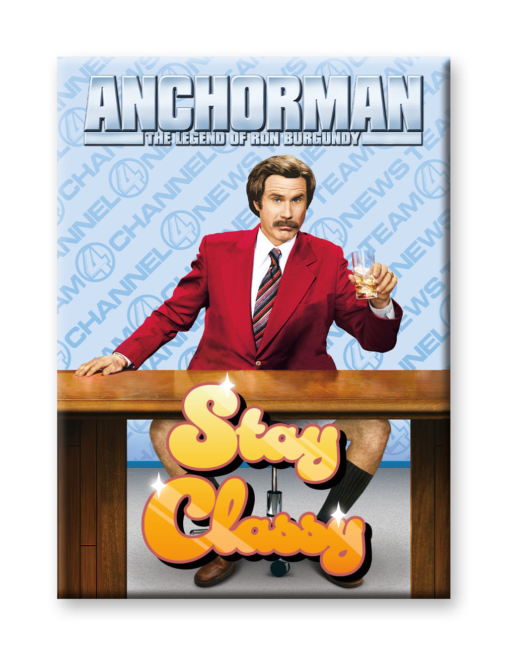 Anchorman - Stay Classy Flat Magnet (2.5" x 3.5") – 6 PC PPK